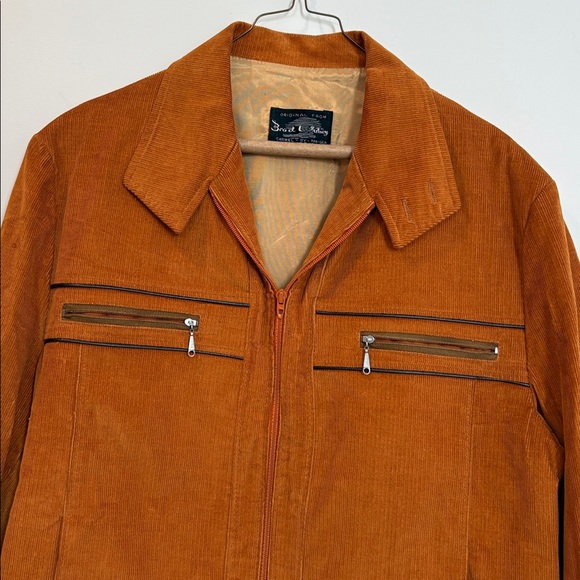 Vintage 70s Rockabilly Western Brad Whitney Men's Brown Corduroy Jacket - Picture 2 of 8